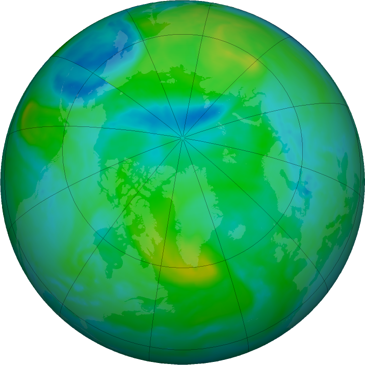 Arctic ozone map for 29 August 2022